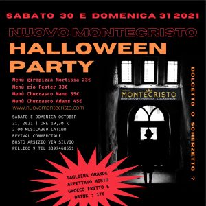 Halloween Party Il giorno 30 e 31 ottobre 2021